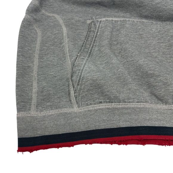 ENYCE Vintage Full Zip Gray Navy Red Hoodie Sweatshirt Thrashed Grunge 2XL XXL - Picture 12 of 14